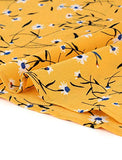 Women's Boho Flutter Sleeve V Neck Belted A-Line Wrap Midi Floral Dress