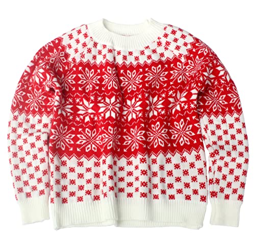 YOUNG KISS Women's Christmas Snowflake Long Sleeve Base Knitted Sweater | Women's Sweaters