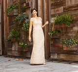 Women's Metallic Embroidery Gown | Women's Evening Gowns