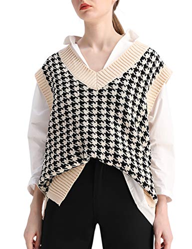 Knitted Vest Sweater Vintage V Neck Loose Sleeveless Sweater