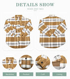 Women's Flannel Plaid Shirts Long Sleeve Button Down Chest Pocketed Shirt Blouses Tops Shacket 6017 Yellow XX-Large | Women's Casual Dresses