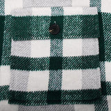 Beaully Women's Brushed Plaid Shirts Long Sleeve Flannel Lapel Button Down Pocketed Shacket Jacket Coats 6017 Green X-Large1 | Women's Casual Dresses