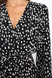 Women's Boho Leopard Print Ruffle Long Sleeve V Neck Casual Flowy Party Maxi Dress | Women's Casual Dresses