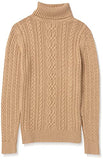 Camel Heather Women's Fisherman Cable Roll-neck Jumper - Ae Store | Women's Jumpers