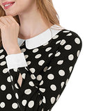 Women's Peter Pan Collar Contrast Polka Dots Heart A-Line Short Dress