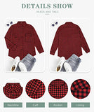 Women's Button Down Plaid Flannel Shirt Boyfriend Long Sleeve Oversized Blouses Tops 6061 G-Red XX-Large | Women's Casual Dresses