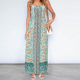 Summer Dresses for Women, Ladies's Fashion Sexy Retro Floral High Waist Dress Bohemian Suspender Dress Party UK Size | Women's Work Dresses