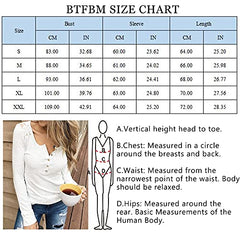 BTFBM Women Long Sleeve V Neck Button Up Solid Tops Blouses Trendy Slim Fit Lace Sleeves Ribbed Knit Casual Shirts Tunic (Hollow Out White, Small) | Women's Casual Dresses