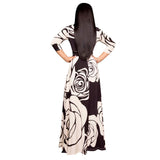 Black Floral Womens Casual Floral Print Long Maxi Dress Plus Size Plain Party Outfits - JTNFairy | Women's Casual Dresses