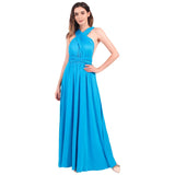 Blue Ladies Solid Cocktail Off Shoulder Wedding Bridesmaid Evening Long Maxi Dress - IBTOM CASTLE | Women's Evening Gowns