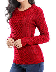 v28 Women Crew Neck Korea Knit Stretchable Elasticity Long Sleeve Sweater Jumper