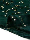 Women's Velvet Square Neck Long Sleeve Vintage Mini Star Dress