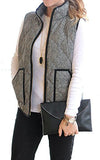 MEROKEETY Women's Slim Fall Quilted Puffer Vest Outerwear with Zipper | Women's Coat & Jacket
