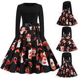 Party Dress Fancy Dress for Women und Teenage Girl, Evening Party Prom Cocktail Dress Vintage A-line Long Sleeve Autumn Winter Dress, Gifts for Teenage Girls Mom Women Wife Lady Her | Original Brand | Women's Cocktail Dresses