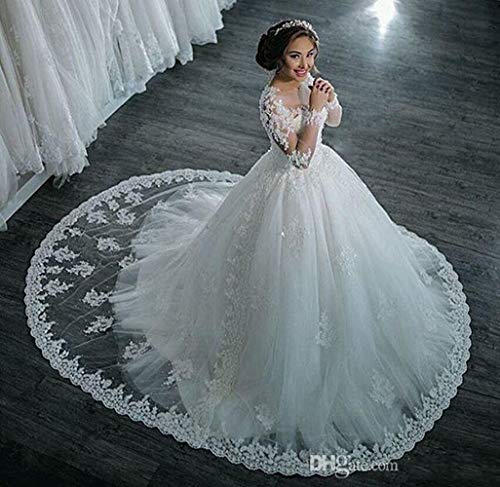 Women s Lace Wedding Dresses Long Sleeve Wedding Dress Ball Bridal Gow Original Brand