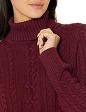 Burgundy Women's Fisherman Cable Roll-neck Jumper - Ae Store | Women's Jumpers