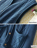 Women's V Neck Jumpers Winter Sweater Sleeveless Vest Cardigan with Pockets | Women's Cardigan