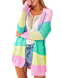 Women Cardigans Long Sleeve Casual Plain Knitted Open Front Top Long Cover Up Blouse Ladies | Women's Cardigan