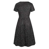 Ladies V Neck Button Down Skater Dress with Pockets Sunmmer Dress Bodycon Dress Office Wear for Casual Club Cocktail Evening Gowns Work UK Size 8-26 | Women's Work Dresses