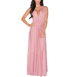 Pink Women Transformer Convertible Bridesmaid Maxi Dress Multi-Way Wrap Evening Dress Formal Wedding Party Long Dresses - OwlFay | Women's Formal Dresses