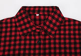 Women's Button Down Plaid Flannel Shirt Boyfriend Long Sleeve Oversized Blouses Tops 6061 G-Red XX-Large | Women's Casual Dresses