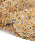 Women's Ruffle Neck Elastic Waist Button Front Puff Sleeve Floral Chiffon Dress