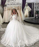 Bridal Women's Off Shoulder Wedding Dresses Long Sleeves Ball Gown QU292 | Women's Formal Dresses