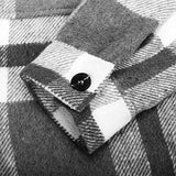 Women's Flannel Plaid Shirts Long Sleeve Button Down Chest Pocketed Shirt Blouses Tops Shacket 6017 Grey Large | Women's Casual Dresses