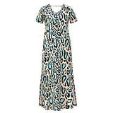 Ladies Summer Fashion Sexy Loose V-Neck Short Sleeve High Waist Print Dress UK Size Party Dress | Women's Work Dresses