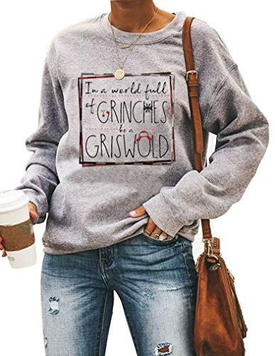 in A World Full of Be a Griswold Sweatshirt Shirts For Women Funny Christmas Graphic Crewneck Sweatshirt Pullover Tops