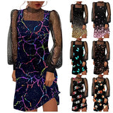Women's Dress Ladies Sexy High Neck Sparkly Dresses Corset Mini Dress Long Sleeve Mesh Pencil Dress Slim Fit For Party Club Night Maxi Fancy Cocktail Dress Dress | Original Brand | Women's Cocktail Dresses