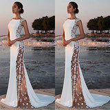 Womens Solid Formal Wedding Bridesmaid Lace Evening Party Ball Prom Long Dress | Women's Lace Dresses