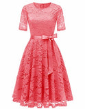 Women Lace Dress Prom Bridesmaid Dress Swing A-line Cocktail Party Dresses