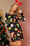Women Christmas Long Sleeve Funny Party Dress