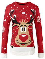 Camii Mia Women's Pullover Sweaters Holiday Santa Clause Ugly Christmas Sweater for Women