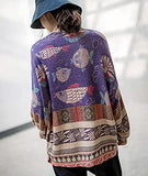 Purple Women Long Sleeve Jumpers Knitted Graphic Sweater Crew Neck Loose Pullover Sweater Tops - Yesno | Women's Jumpers