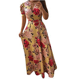 Women's Dress Sweet & Cute Dress Ladies Casual O-Neck Short Sleeve Bandage Summer Printing Sashes Dress Fancy Cocktail Dress Party Dress Maxi A-line Dress