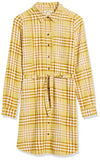 Women's Flannel Relaxed Fit Belted Shirt Dress