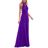 Purple Women Transformer Convertible Bridesmaid Maxi Dress Multi-Way Wrap Evening Dress Formal Wedding Party Long Dresses - OwlFay | Women's Formal Dresses