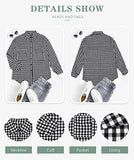 Women's Casual Long Sleeve Plaid Button Down Flannel Tops Blouses Loose Fitting Shacket Shirt 6061 G-Black XX-Large | Women's Casual Dresses