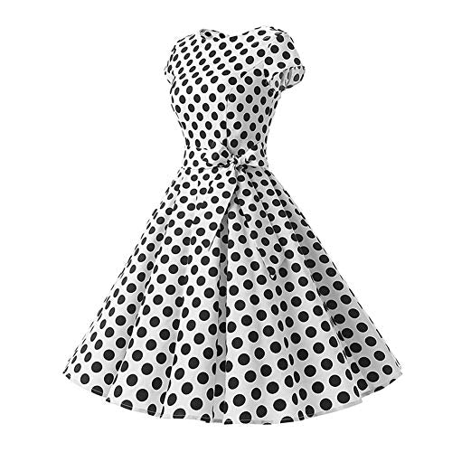 Skelapparel Plus 50's Rockabilly Black & White Polka-dot Dress with 3/4  Sleeves