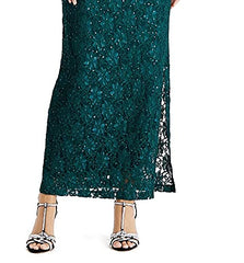 Apparel Womens Sequined Lace Evening Dress