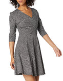 Women's Three Quarter Sleeve Faux Wrap Fit and Flare Dress | Women's Work Dresses