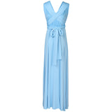 Light Blue Women Transformer Convertible Bridesmaid Maxi Dress Multi-Way Wrap Evening Dress Formal Wedding Party Long Dresses - OwlFay | Women's Formal Dresses