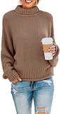 ZESICA Women's Fall Long Sleeve Turtleneck Casual Loose Chunky Knitted Pullover Sweater Jumper Tops