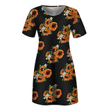 Women Summer Dress Casual Crewneck Tshirt Dresses Short Sleeve Tie Dye Floral Ladies Solid Plain Beach Mini Dress | Original Brand