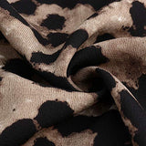 Women Short Sleeve Bandage Dress Fashion Sexy Plus Size Leopard Print V-neck Loose Party Dress | Women's Casual Dresses