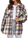 Womens Classic Plaid Color Block Button Down Shirts Blouses Tops 6020 Pink Small | Women's Casual Dresses
