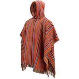 100% Woven Cotton Gheri Mexican Style Hooded Poncho