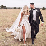 Strapless Satin Prom Dress Ball Gown for Wedding 2022 Long Formal Party Evening Gowns with Slit | Original Brand | Women's Formal Dresses